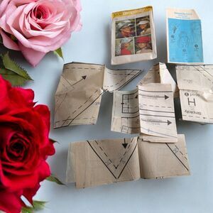 Vintage 1974 Simplicity Pattern 6430 Misses Cap Visors Cut But Complete FreeShip